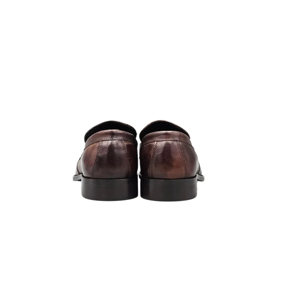 Di Franco Men's Size 42/ 8.5 US Brown Vitello Leather Dress Shoes Made In Italy